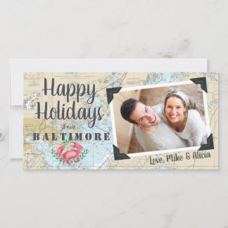 Cartes Pour Fêtes Annuelles Joyeuses vacances nautiques de Baltimore