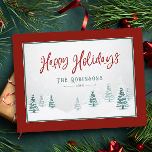 Cartes Pour Fêtes Annuelles Joyeuses Vacances Pays Élégant Épinette d'hiver