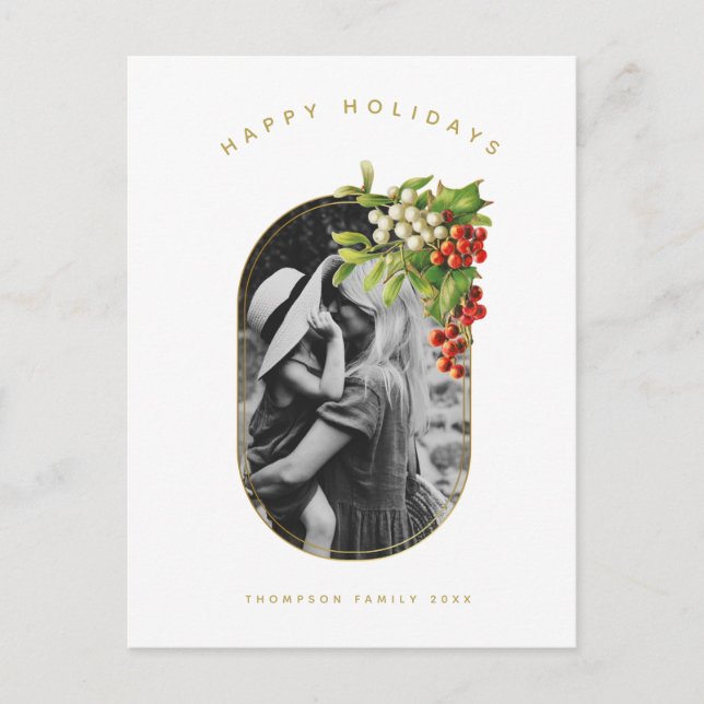 Cartes Pour Fêtes Annuelles Joyeuses vacances Photo personnalisée Noël de fami (Devant)