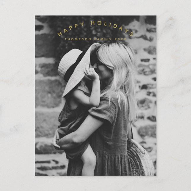 Cartes Pour Fêtes Annuelles Joyeuses vacances Photo personnalisée Noël de fami (Devant)