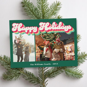 Cartes Pour Fêtes Annuelles Joyeuses vacances Retro 2 Photo