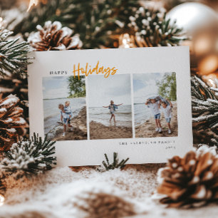 Cartes Pour Fêtes Annuelles Joyeuses vacances Script moderne minimaliste photo