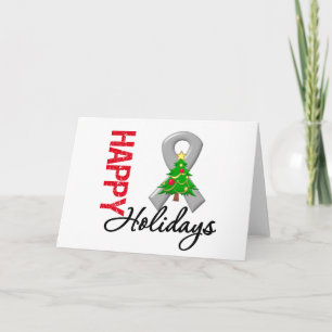 Cartes Pour Fêtes Annuelles Joyeuses vacances Sensibilisation au cancer du cer