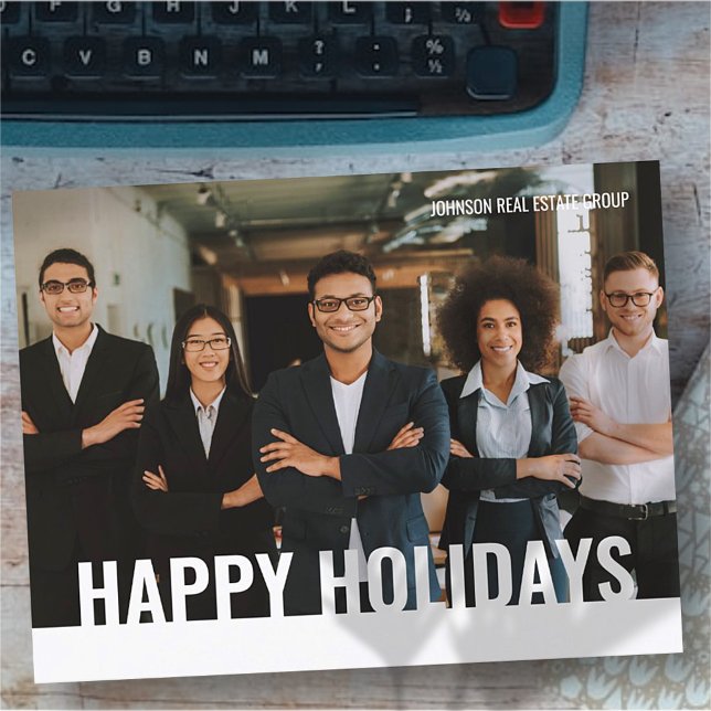 Cartes Pour Fêtes Annuelles Joyeuses vacances Simple moderne photo personnalis (Créateur téléchargé)