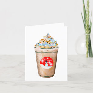 Cartes Pour Fêtes Annuelles Joyeuses Vacances Snowman Caramel Et Sprinkles Lat