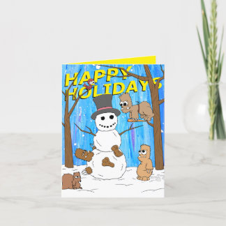Cartes Pour Fêtes Annuelles Joyeuses vacances Snowman Yeti Fun