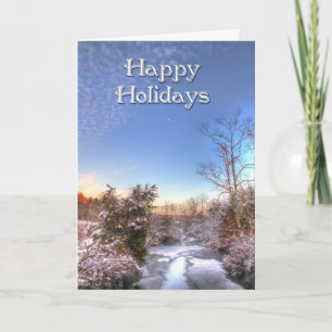 Cartes Pour Fêtes Annuelles Joyeuses vacances Snowy Creek