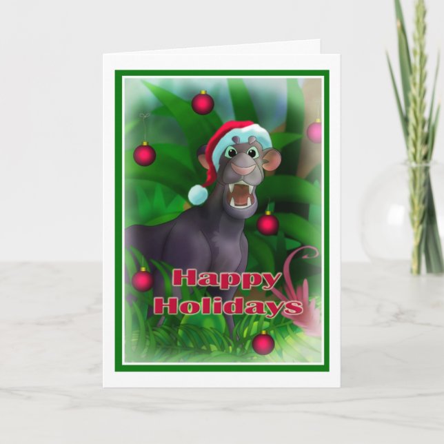 Cartes Pour Fêtes Annuelles Joyeuses vacances Style Jungle 003 (Devant)