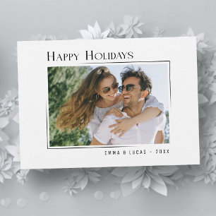 Cartes Pour Fêtes Annuelles Joyeuses vacances Stylish moderne minimaliste phot