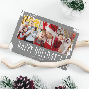 Cartes Pour Fêtes Annuelles Joyeuses vacances Trois photos Noël de famille