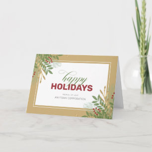 Cartes Pour Fêtes Annuelles Joyeuses vacances vertes Noël d'entreprise