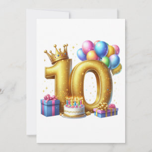 Cartes Pour Fêtes Annuelles Joyeux 10ème Anniversaire