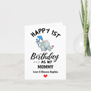 Cartes Pour Fêtes Annuelles Joyeux 1er anniversaire comme ma maman avec un élé