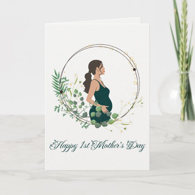 Cartes Pour Fêtes Annuelles Joyeux 1er jour de la fête des mères pour la futur (Devant)