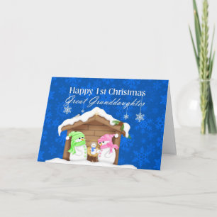 Cartes Pour Fêtes Annuelles Joyeux 1er Noël arrière-petite-fille