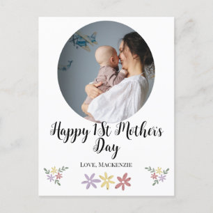 Cartes Pour Fêtes Annuelles Joyeux 1ère Fête des Mères simple photo mère & béb