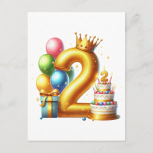 Cartes Pour Fêtes Annuelles Joyeux 2ème anniversaire