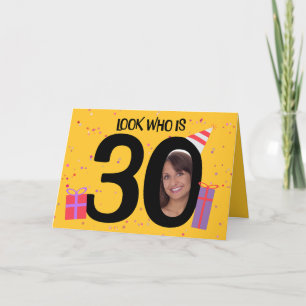 Cartes Pour Fêtes Annuelles Joyeux 30e anniversaire Big 30 cadre photo