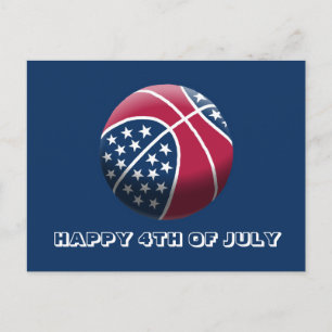 Cartes Pour Fêtes Annuelles Joyeux 4 juillet Basket-ball