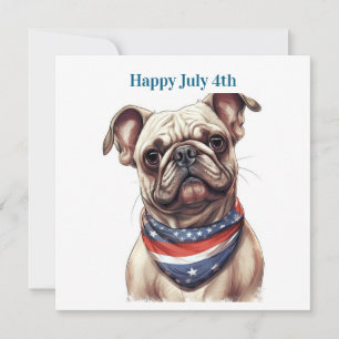 Cartes Pour Fêtes Annuelles Joyeux 4 juillet Bulldog