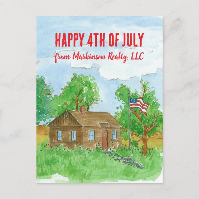 Cartes Pour Fêtes Annuelles Joyeux 4 juillet de Realtor Flag personnalisé (Devant)