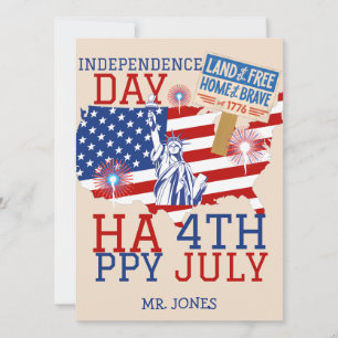 Cartes Pour Fêtes Annuelles Joyeux 4 juillet fête de l'indépendance Parti de l