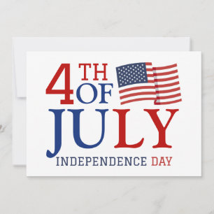 Cartes Pour Fêtes Annuelles Joyeux 4 juillet Fête de l'Indépendance Rouge blan