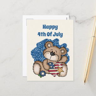 Cartes Pour Fêtes Annuelles joyeux 4 juillet ours ajouter un texte 