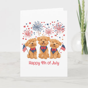 Cartes Pour Fêtes Annuelles Joyeux 4 juillet Yorkie Chiens