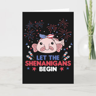 Cartes Pour Fêtes Annuelles Joyeux 4ème Blobfish doux avec Fireworks America H