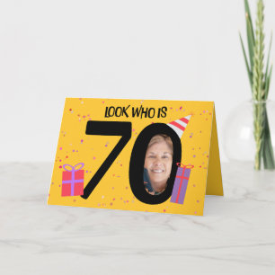 Cartes Pour Fêtes Annuelles Joyeux 70e anniversaire Big 70 cadre photo
