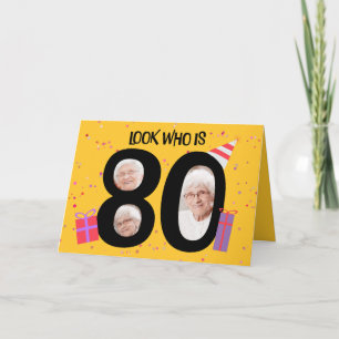 Cartes Pour Fêtes Annuelles Joyeux 80e anniversaire Big 80 cadre photo