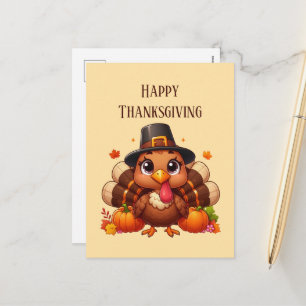 Cartes Pour Fêtes Annuelles Joyeux Action de grâce dinde citrouilles