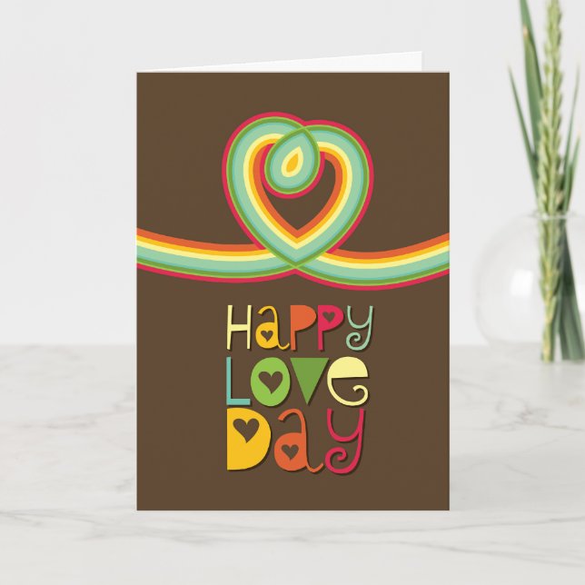 Cartes Pour Fêtes Annuelles Joyeux Amour Day Rainbow Loop Heart Valentine's Da (Devant)
