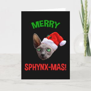 Cartes Pour Fêtes Annuelles Joyeux Amoureux des chats Sphynx-Mas de Noël