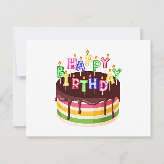 Cartes Pour Fêtes Annuelles Joyeux anniversaire (Happy Birthday colorful layered birthday cake!)