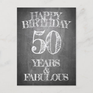 Cartes Pour Fêtes Annuelles Joyeux Anniversaire - 50 Ans & Fabuleux