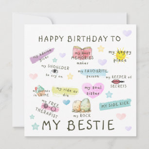 Cartes Pour Fêtes Annuelles Joyeux Anniversaire À Ma Bestie