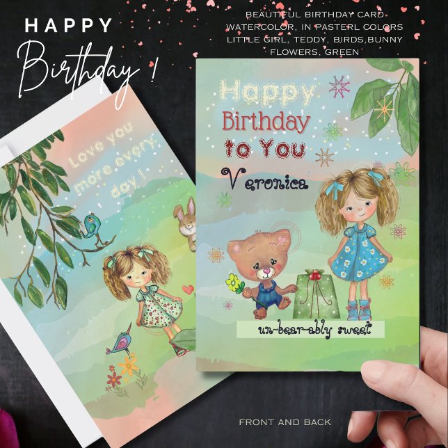 Cartes Pour Fêtes Annuelles Joyeux anniversaire à ma douce FILLE (Happy Birthday to my sweet GIRL Holiday Card )