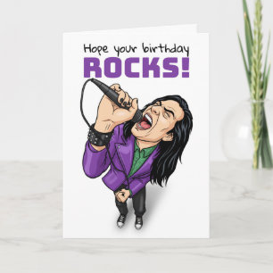 Cartes Pour Fêtes Annuelles Joyeux Anniversaire à Tout Rock Star Métal Lourde 