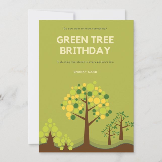 Cartes Pour Fêtes Annuelles Joyeux Anniversaire Arbre Vert Snarky (Devant)