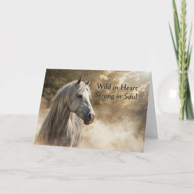 Cartes Pour Fêtes Annuelles Joyeux Anniversaire Beau Cheval Spirituel intempor (Devant)