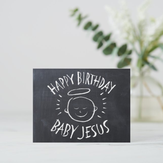 Cartes Pour Fêtes Annuelles Joyeux anniversaire bébé Jésus - Noël chrétien (Debout devant)