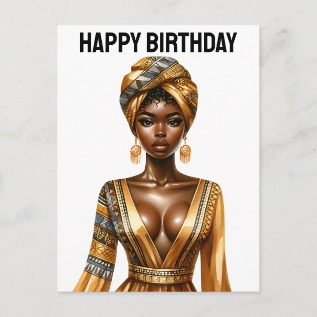 Cartes Pour Fêtes Annuelles Joyeux anniversaire, belle, reine noire, melanin p (Devant)