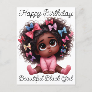 Cartes Pour Fêtes Annuelles Joyeux Anniversaire Belle Reine Noire Melanin Sist