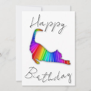 Cartes Pour Fêtes Annuelles Joyeux Anniversaire Chat Arc-en-Ciel