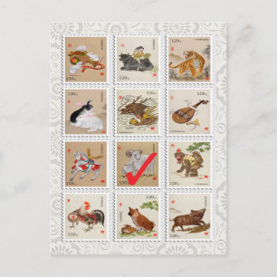 Cartes Pour Fêtes Annuelles Joyeux anniversaire chinois Zodiac Joyeux Joyeux N