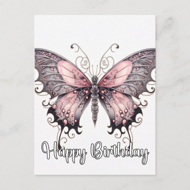 Cartes Pour Fêtes Annuelles Joyeux Anniversaire Création Papillon Design (Devant)
