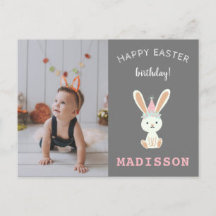 Cartes Pour Fêtes Annuelles Joyeux anniversaire de Pâques voeux mignon lapin a