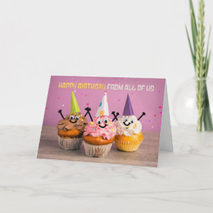 Cartes Pour Fêtes Annuelles Joyeux anniversaire de tous nous mignons Cupcake